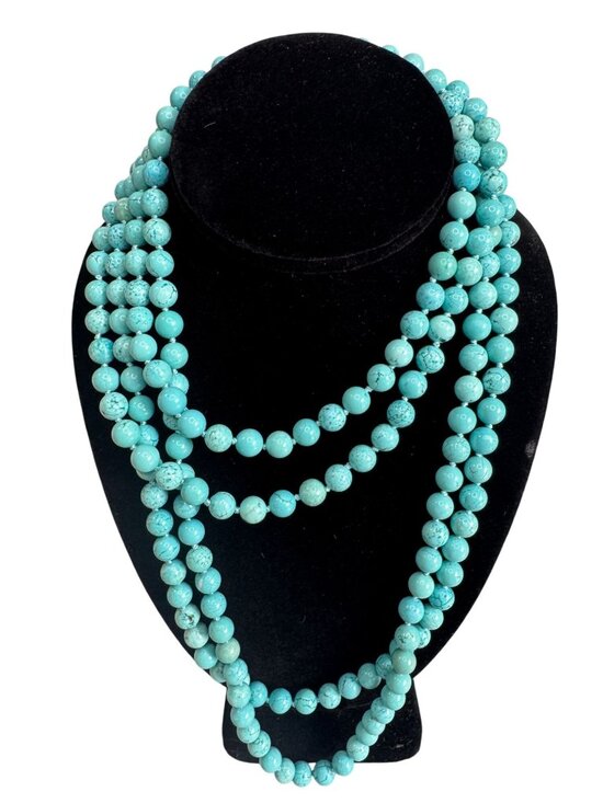 Carolyn Pollack Jewelry - Carolyn Pollack Hand Knotted Turquoise 80" Infinity Wrap Necklace